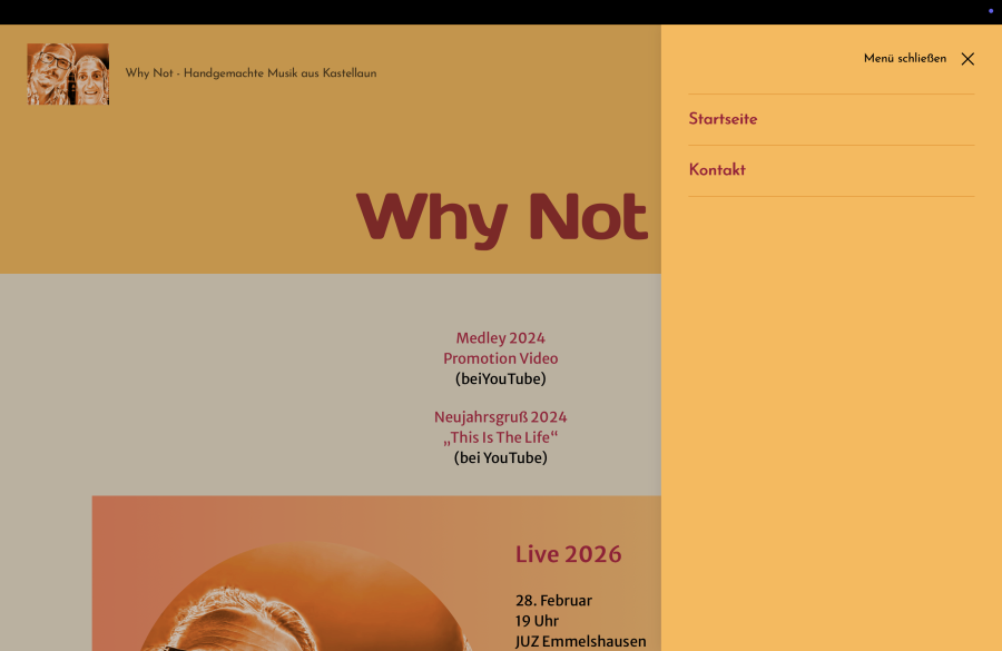 Vorher: WhyNot – Bandwebsite