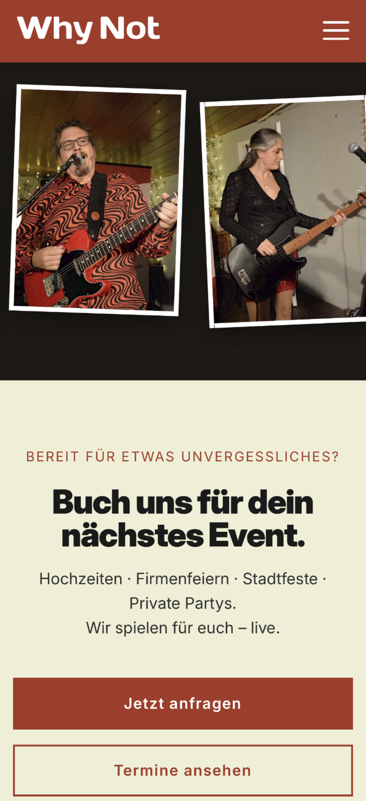WhyNot – Bandwebsite