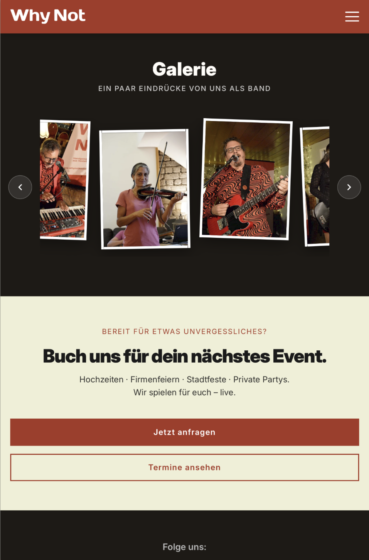 WhyNot – Bandwebsite